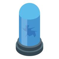 Broken flasher light emitting blue light isometric view vector