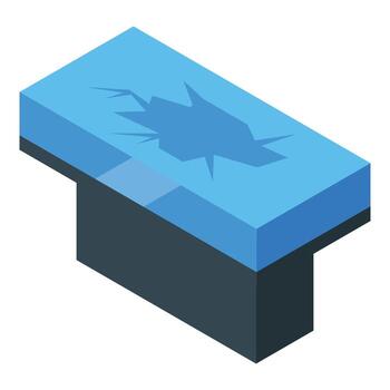 Melting ice showing cracks on a rectangular block of ice vector