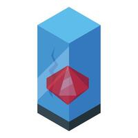 Mining ethereum, cryptocurrency breaking through glass cube vector