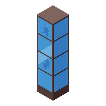 Broken glass displaying cracks in modern building vector