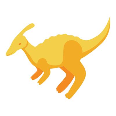 Parasaurolophus dinosaur walking in isometric view