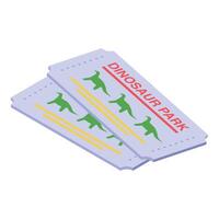Two dinosaur park tickets granting access to prehistoric adventures vector