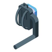 Backpack hanging on a stand isometric illustration vector