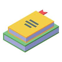 Two colorful books with bookmark ribbon isometric icon vector