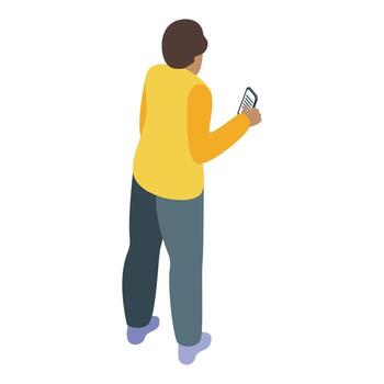 Man using smartphone, mobile technology and communication in modern life vector