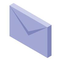 Purple closed envelope sending important message isometric icon vector