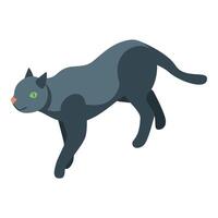 Gray cat is walking stealthily in isometric view vector