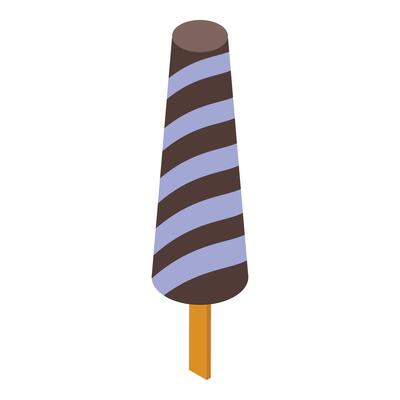 Chocolate popsicle with spiral pattern refreshing summer treat