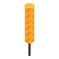 Honey stick dipped in sweet honeycomb pattern bringing delicious flavor vector