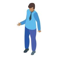 Businessman gesturing while explaining something important during a meeting vector