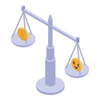 Work life balance comparing happiness and money on a scale vector