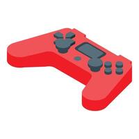 Red gamepad controller playing videogames providing entertainment vector