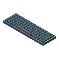 Modern wireless keyboard with rgb lighting showing isometric view vector