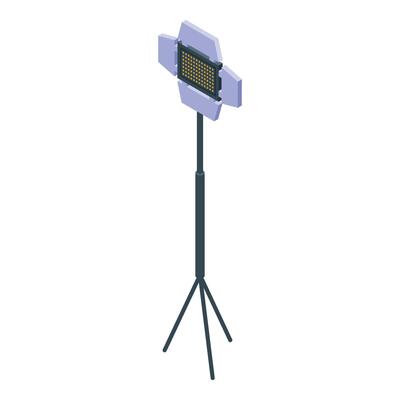 Led lighting equipment standing on tripod for movie production