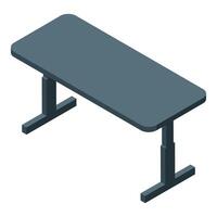 Modern office desk isometric projection showing clean lines and simple design vector