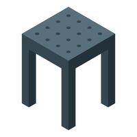 Dark grey plastic stool with holes representing modern furniture design vector