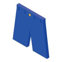Blue shorts isometric projection presenting modern fashion trends vector