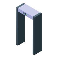 Metal detector gate checking for dangerous objects in airport vector