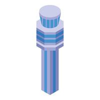 A tower with a blue and white stripe on it vector