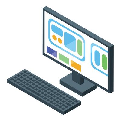 Modern desktop computer displaying colorful interface and keyboard for efficient working