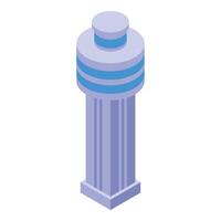 A tower with a blue stripe on top vector