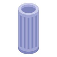 Modern smart speaker cylinder playing music wirelessly connecting to smartphone vector