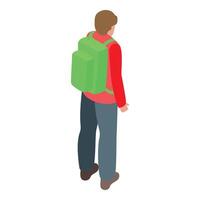 Tourist walking with backpack exploring new destinations vector