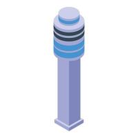 A blue and white tower with a blue stripe vector