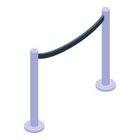 Museum barrier rope dividing public access in an exhibition vector