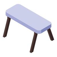 Small purple bench standing on four legs isometric view vector