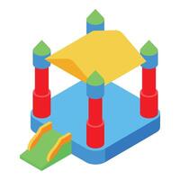 A colorful playground with a slide and a slide vector