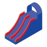 Double slide providing exciting entertainment at playground for children's recreation vector