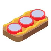 Delicious toast with sausage and mustard for breakfast or brunch vector