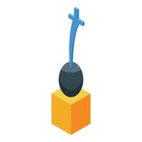 Demolition ball hanging from a cross symbolizing urban renewal and gentrification vector
