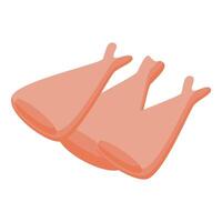 Fresh chicken drumsticks lying on white background vector