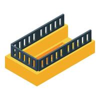 Isometric view of an underground pedestrian crossing ensuring safe passage for people vector