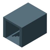 Mining entrance with stairs leading underground in isometric view vector
