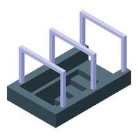 Cable tray holding power cables in isometric view vector