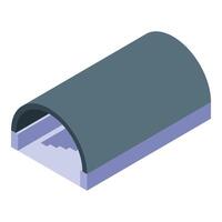 Underground parking entrance with steps leading down in isometric view vector