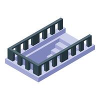Underground passage with railings leading down stairs vector