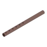 Wooden flute isolated on white background, musical instrument ready to play vector