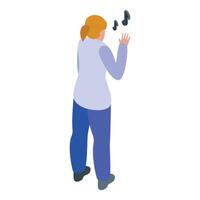 Choir conductor leading music rehearsal with hand gestures vector