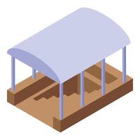 Underground pedestrian crossing with canopy and stairs leading down vector