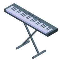 Modern electronic keyboard standing on x shaped stand, ready to play music vector
