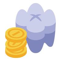 Stack of coins representing cost of removing a wisdom tooth vector
