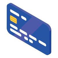 Blue credit card showing online banking and secure shopping vector