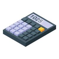 Modern electronic calculator displaying result of complex calculation vector