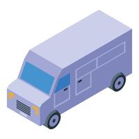 Armored encapsulated truck transporting money or valuables isometric view vector