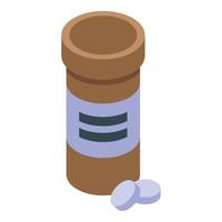 Medical pills dropping out of pill container representing healthcare and medicine vector