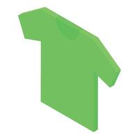 Green t shirt displayed isometrically showing clothing item vector